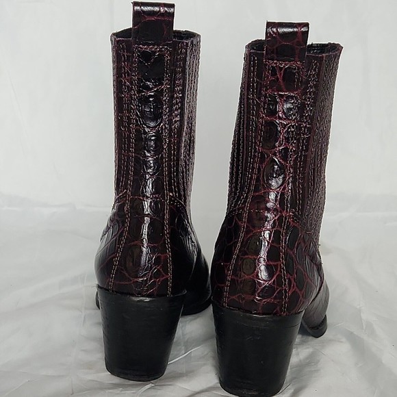 ZARA WOMAN crocodile Print Cowboy western dressy ankle Boots (Booties) 36 - Picture 6 of 9